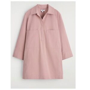 COS Utility Mini shirt Dress sz S Pink relaxed preppy old money